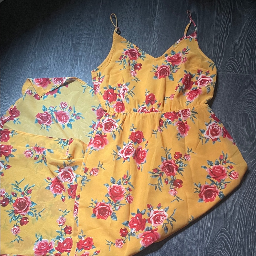 Yellow floral maxi dress